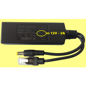 Cat6 kablo ile 48v to 12v çevirici ip poe enjektör splitter