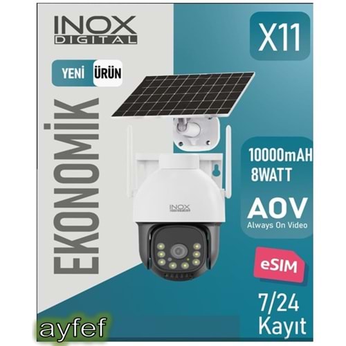 INOX-X11 2MP 4G ESİM DESTEKLİ TEK LENS PTZ SOLAR KAMERA - Hieasy uygulama -