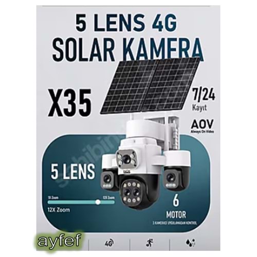 INOX-X35 5 LENS 12X ZOOM 3 PTZ 4G ESİM SOLAR KAMERA - Hieasy uygulama -