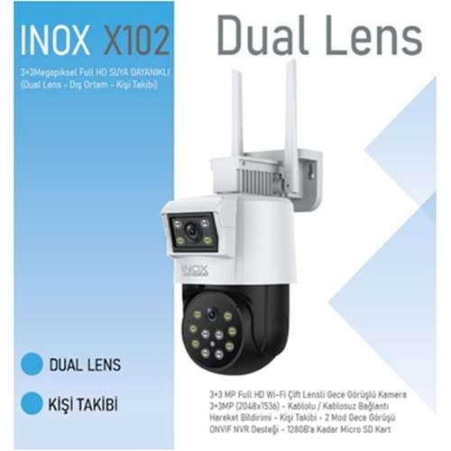 NOX-X102 3+3MP DUAL LENS WİFİ PTZ KAMERA - Hieasy uygulama -