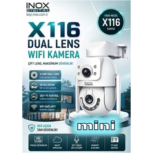 NOX-X116 DUAL LENS DIŞ ORTAM MİNİ WİFİ PTZ KAMERA - Hieasy uygulama -