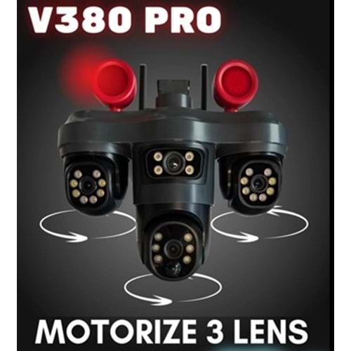 x5tech WİFİ 3 KAMERALI 3 PTZ Lİ KAMERA V380PRO