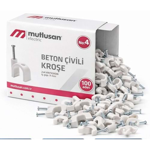 KROŞE 4 NUMARA Mutlusan Beton Çivili Kroşe Kutu 100 Adet