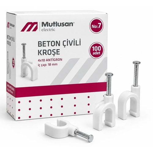 KROŞE 7 NUMARA Mutlusan Beton Çivili Kroşe Kutu 100 Adet