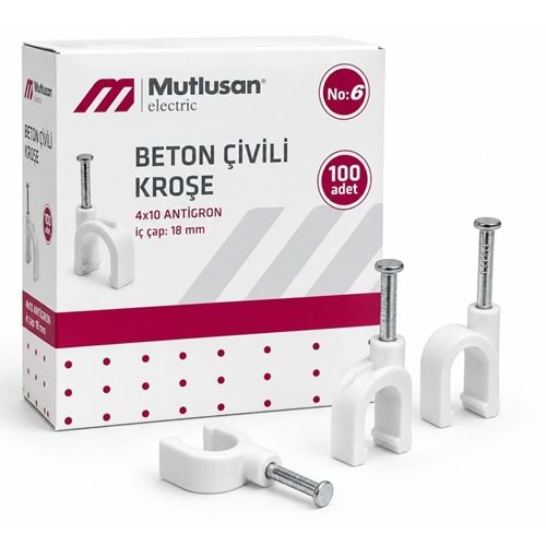 KROŞE 6 NUMARA Mutlusan Beton Çivili Kroşe Kutu 100 Adet