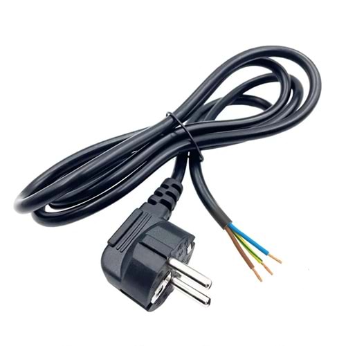 220 VOLT AÇIK UÇLU POWER ELEKTRİK GÜÇ KABLOSU 1.2-1.5 Mt TOPRAKLI