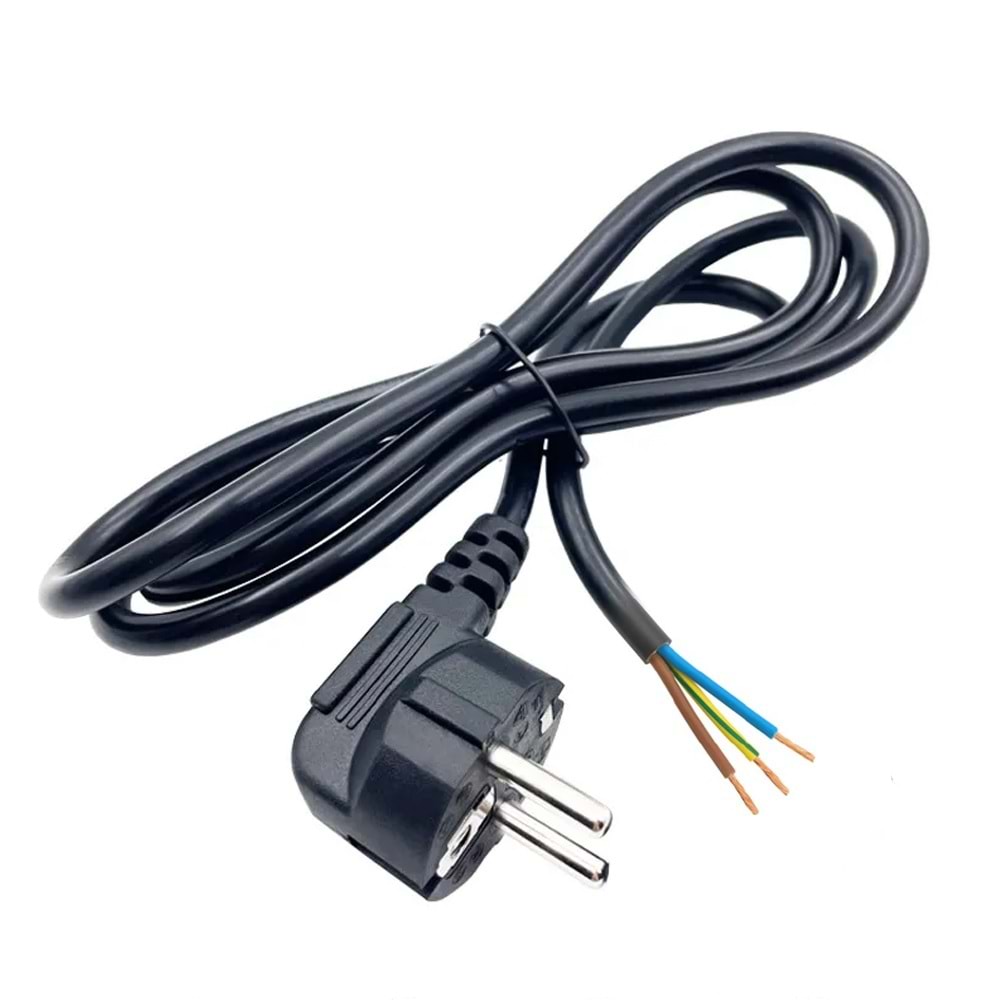 220 VOLT AÇIK UÇLU POWER ELEKTRİK GÜÇ KABLOSU 1.2-1.5 Mt TOPRAKLI